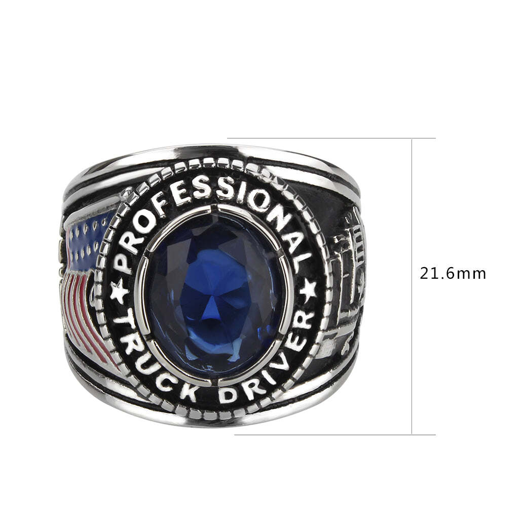 TK30320 - Trucker Ring in Montana Blue - LAWendy