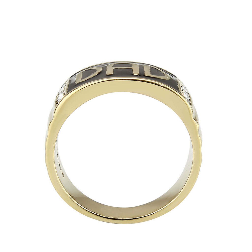 TK3760 - IP Gold(Ion Plating) Stainless Steel Ring with Top Grade Crystal in Clear - LAWendy