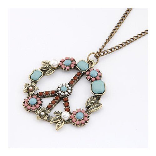 Vintage Elegant Peace Symbol Pendant Necklace - LAWendy
