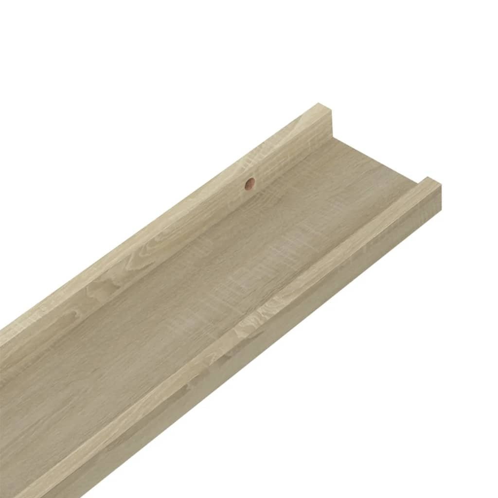 Wall Shelf Set of 4 Sonoma oak MDF 31.5 in x 3.5 in x 1.2 in - LAWendy