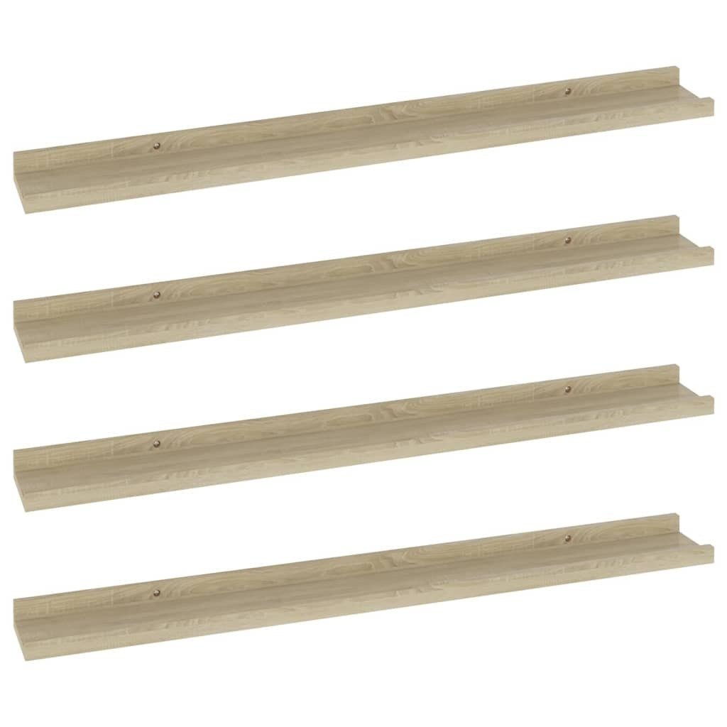 Wall Shelf Set of 4 Sonoma oak MDF 31.5 in x 3.5 in x 1.2 in - LAWendy