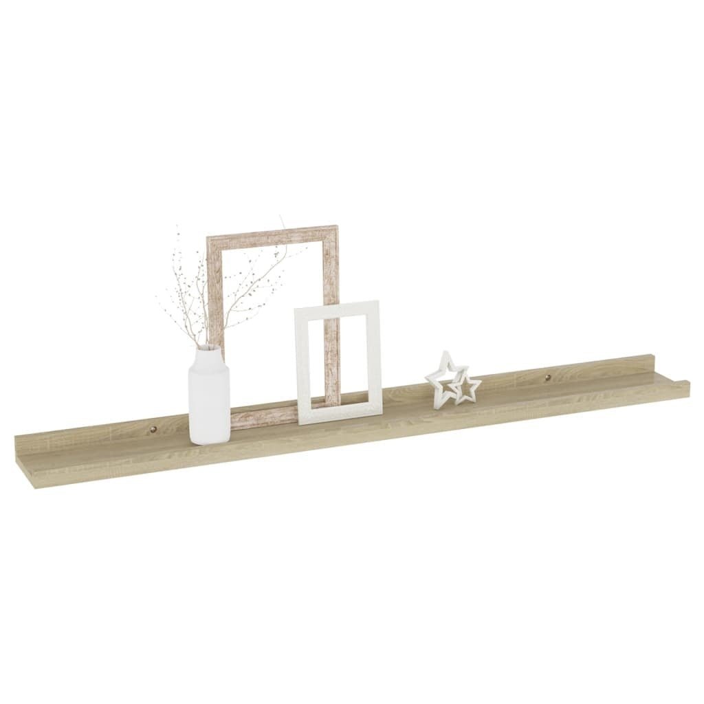 Wall Shelf Set of 4 Sonoma oak MDF 31.5 in x 3.5 in x 1.2 in - LAWendy