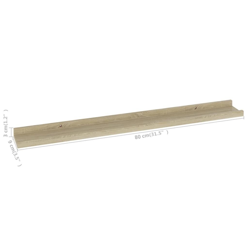 Wall Shelf Set of 4 Sonoma oak MDF 31.5 in x 3.5 in x 1.2 in - LAWendy