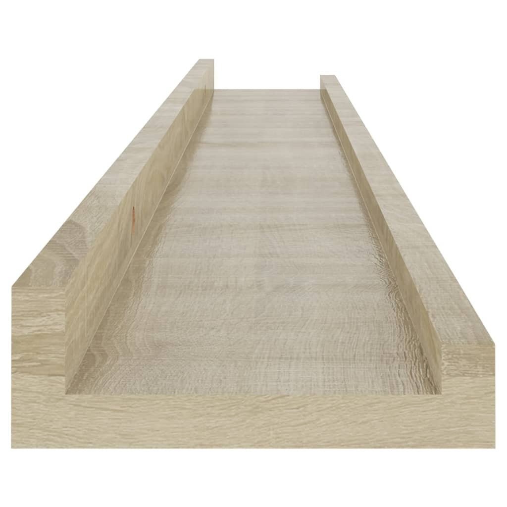Wall Shelf Set of 4 Sonoma oak MDF 31.5 in x 3.5 in x 1.2 in - LAWendy