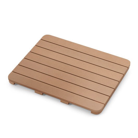Waterproof HIPS Bath Spa Shower Mat with Non Slip Foot Pads - Brown - Color: Brown - LAWendy