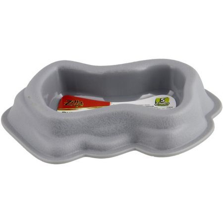 Zilla Decor Durable Dish for Reptiles Grey Medium 8.5 L x 7 inchW x 3.3 inchH inch - LAWendy
